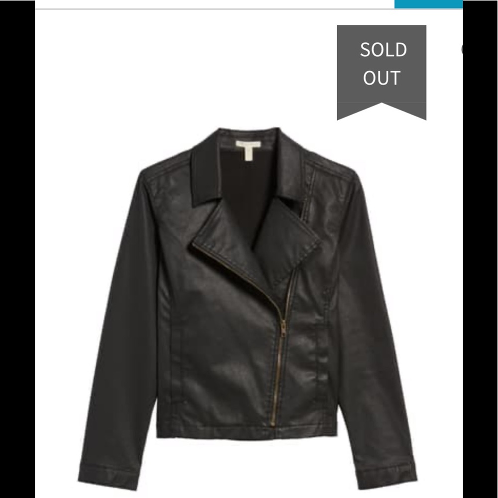 Eileen fisher waxed motorcycle jacket